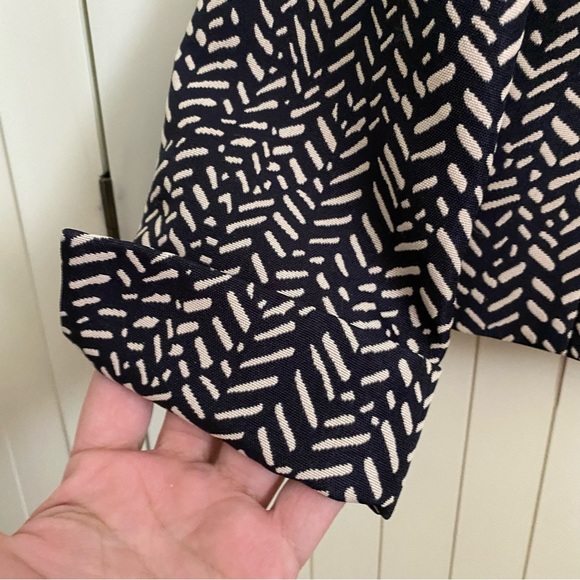 Kasper Suit Jacket Blazer Black with Beige Print Button Front Fitted Lined 2P - Picture 8 of 14